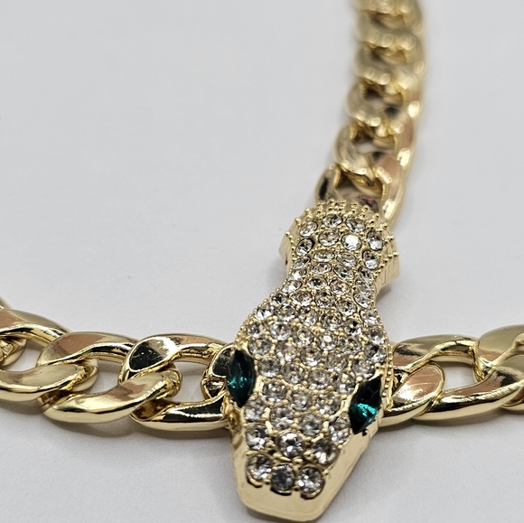 Stainless steel Cuban link snake style with stones - Picture 6 of 7